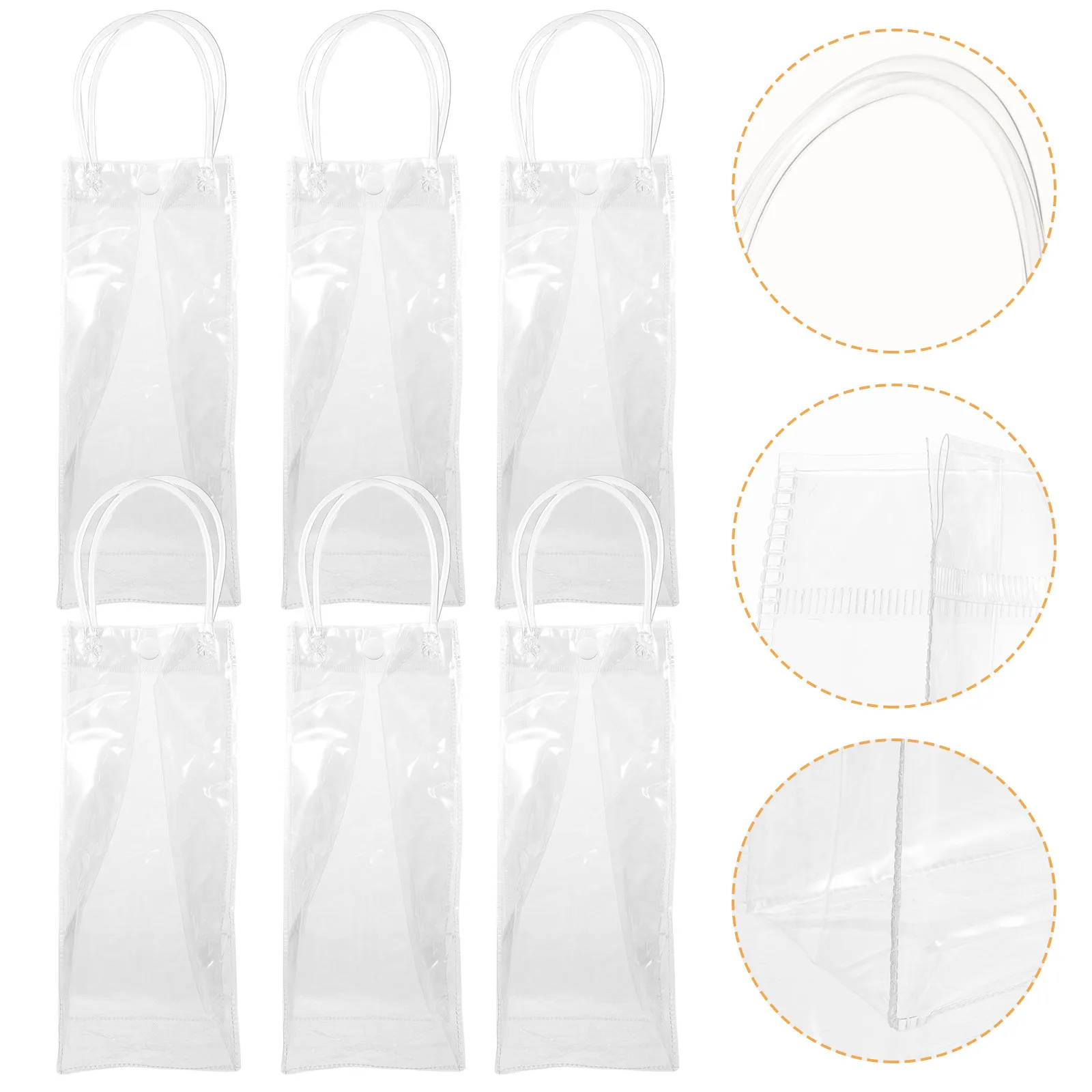 Bolsas de regalo transparentes de PVC, bolsas transparentes para embalaje de vino, reutilizables, prácticas, portátiles, para llevar ramos de flores, elegantes, 10 Uds.