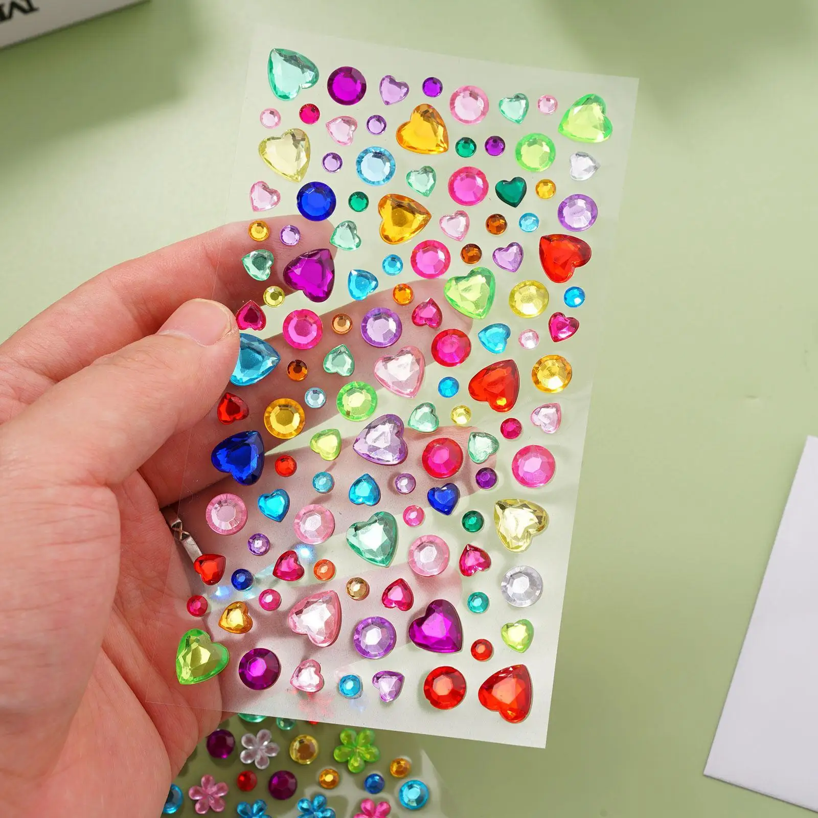 Children 3D Gem StickersDIY Acrylic Diamond Crystal Self Adhesive Sticker Sparkling Rhinestone Sticker for kids Girls Decor