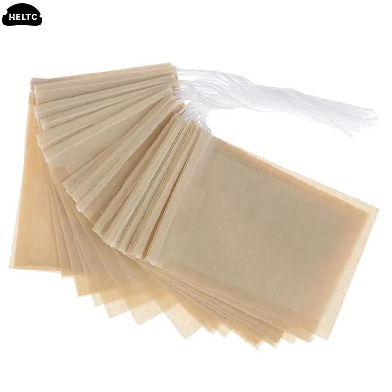 100PC/pack Disposable Tea Bag Filter Bags, Tea Infuser Filter Bags, Silk Thread Sealing Non-woven Spice Filter Bags Kitchen Tool