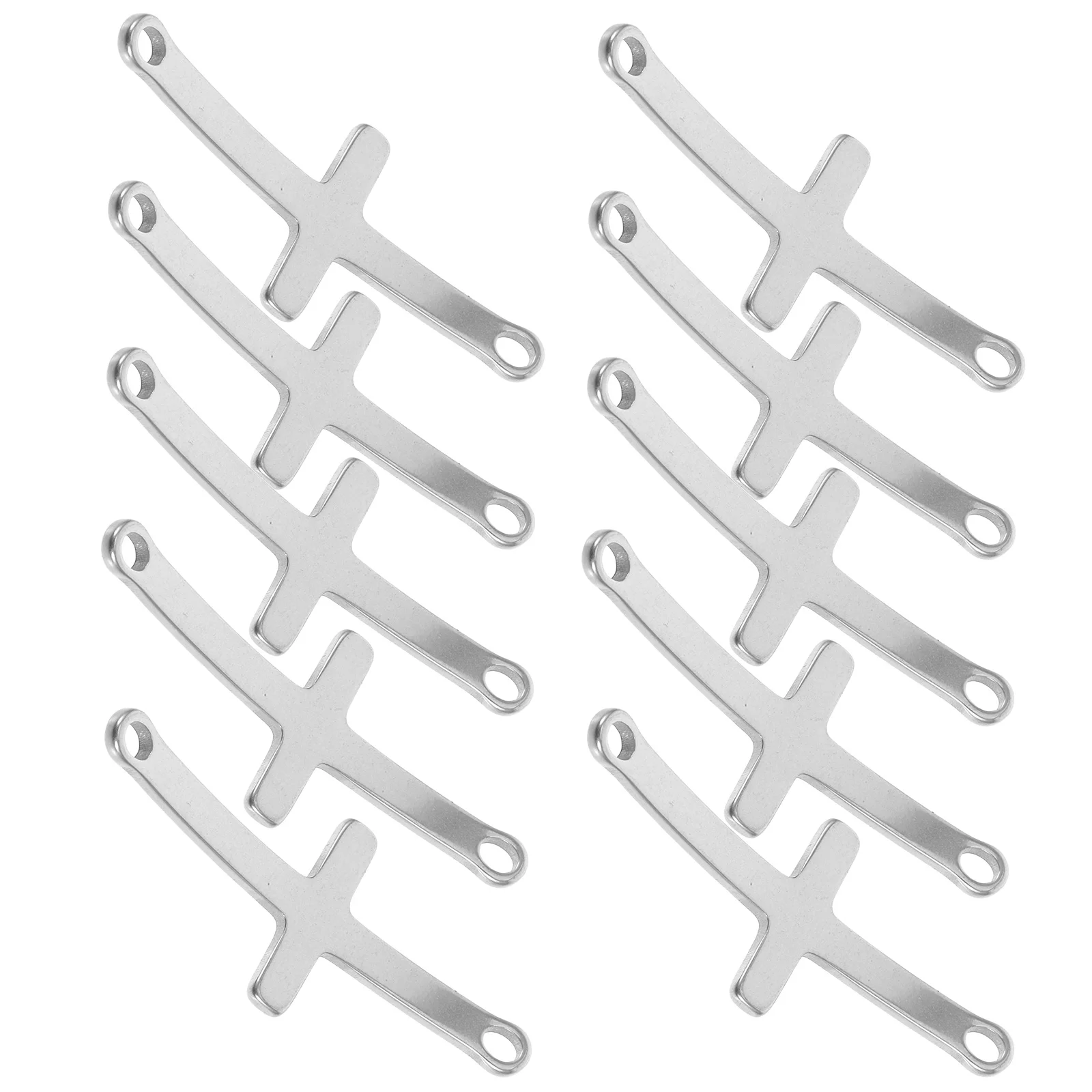 

10pcs Cross Pendant Stainless Steel Charm Necklace Making DIY Accessories Silver Bead Charms Jewelry Parts Woman Gift