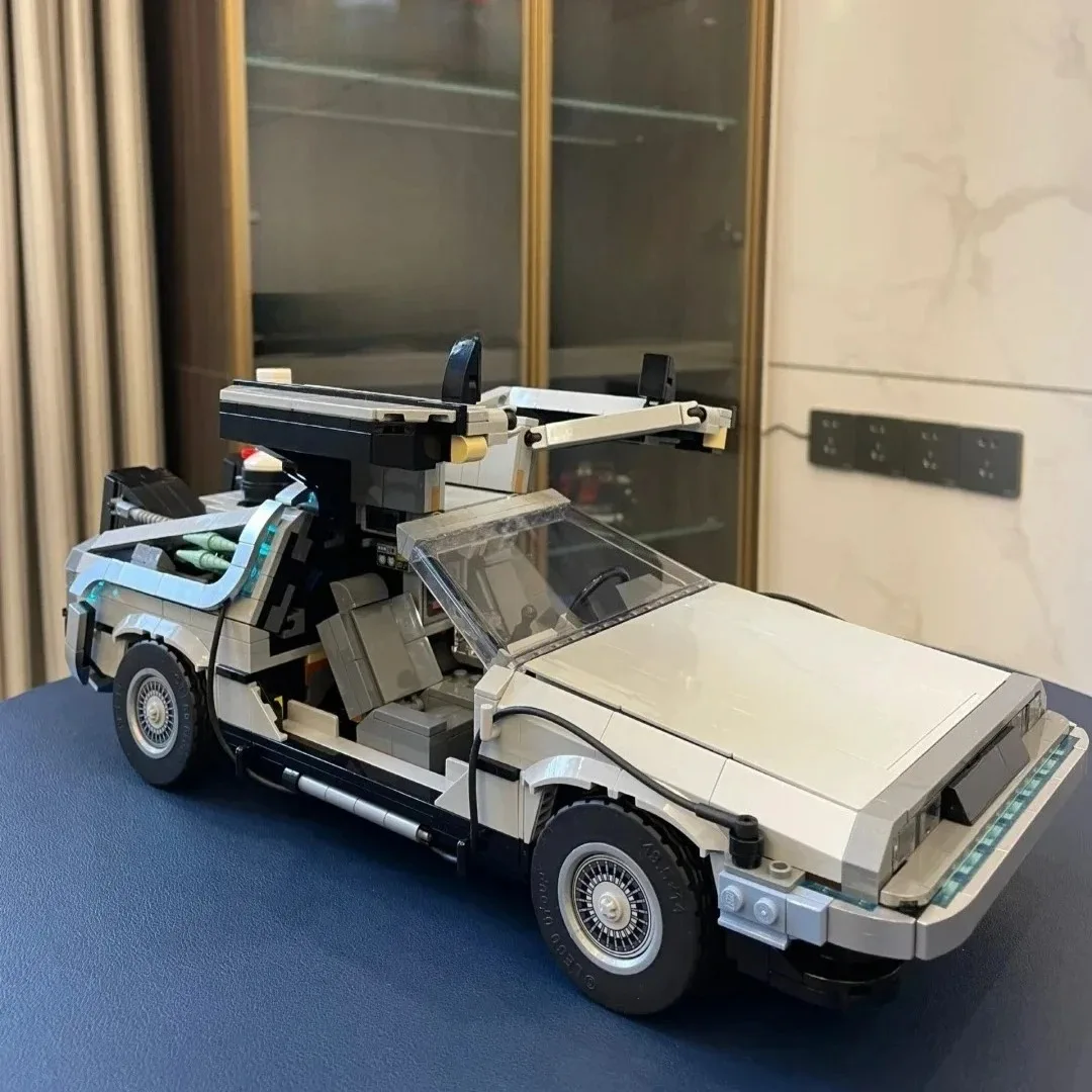NEW 1872Pcs Back to the Future Time Machine Model Kit | 10300 Sci-Fi Car Building Blocks | Creative Gift for Teens Adults | Hall