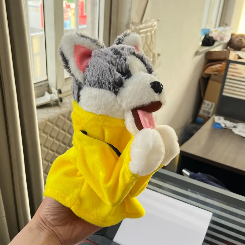 kawaii action figure anime Stuffed Animal Boxing Dog Interactive Hand Puppet Toy Glove Performance Muppet Finger Doll Husky Plus