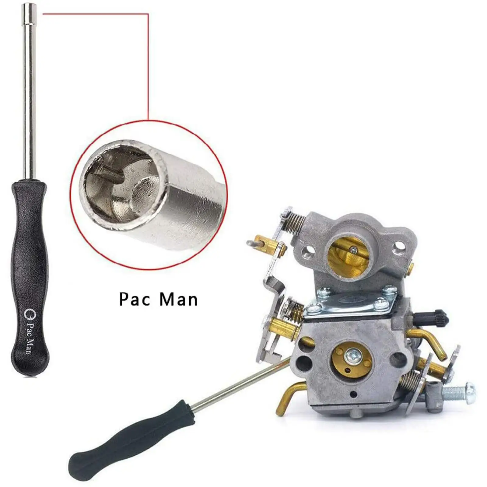 Carburetor Carb Adjustment Hand Tool Pac Man Double D Hexagon Hex Socket Screwdrive Driver Chainsaw Speed Adjustment Repair Tool