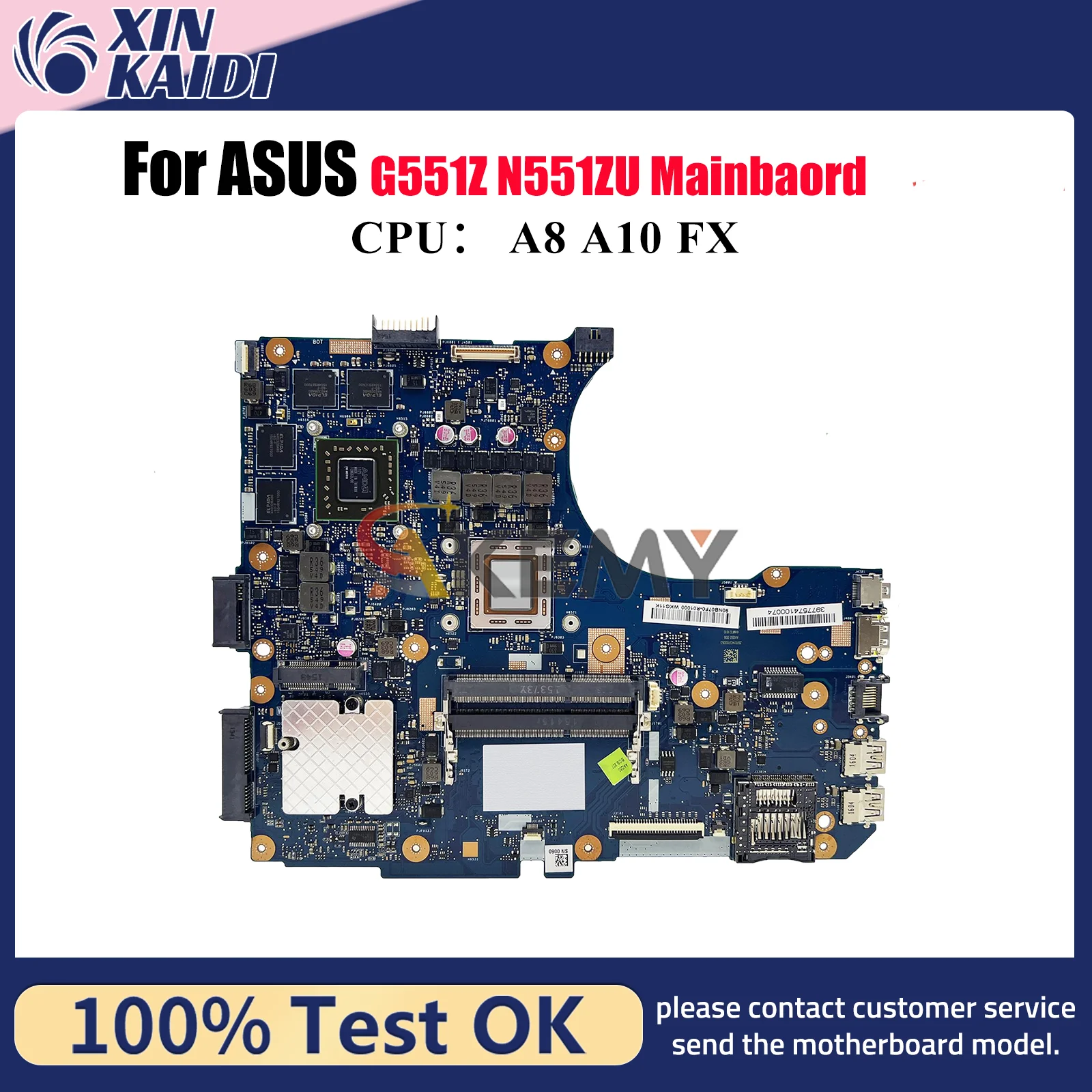 

N551ZU Laptop Motherboard For ASUS ROG G551Z N551ZU N551Z Notebook Mainboard With A8 A10 FX CPU 100% tests OK fast shipping stk