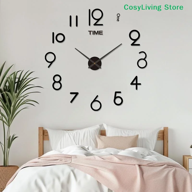 [CL]3D DIY Quartz Acrylic Large Wall Clock Modern Design Mirror Stickers Living Room Home Decor[CL] view 3