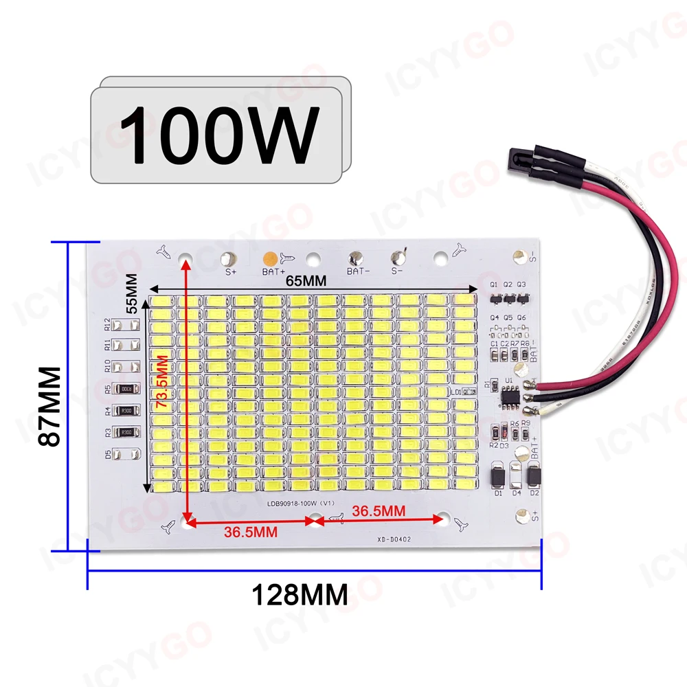 30W 50W 100W lampa uliczna zintegrowane oświetlenie ogrodowe z pilotem światło halogenowe LED światło halogenowe DIY oświetlenie zewnętrzne reflektor