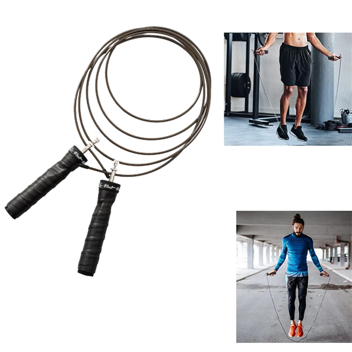 Skid Professional Sports Rope, Ball Bearings, High Weighted, Non-slip Handles, Fast Speed, Slim Body