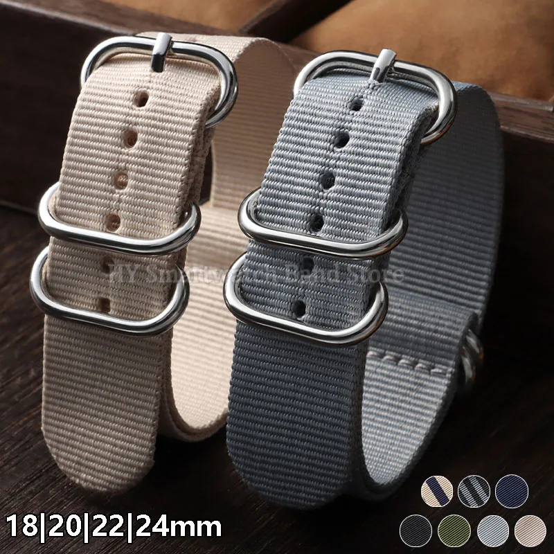Bracelet de montre en nylon tissé 18mm 20mm 22mm 24mm pour Omega, Seiko, bracelet de sport militaire côtelé, accessoires de remplacement