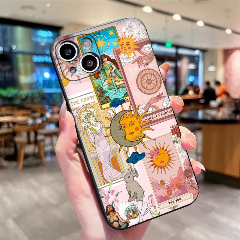 Witch Tarot Card Collage Art Phone Case for IPhone 15 16 14 13 12 11 Pro Max 7 8 14 15 Plus 16E SE4 X XR XS Soft Silicone Covers view 4