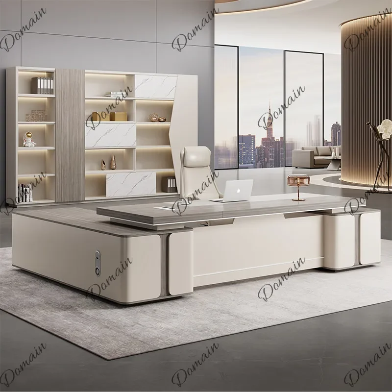 J81 Modern Executive Desk Set Simple Boss Office Table Manager Desk with Chair Luxury Single Furniture