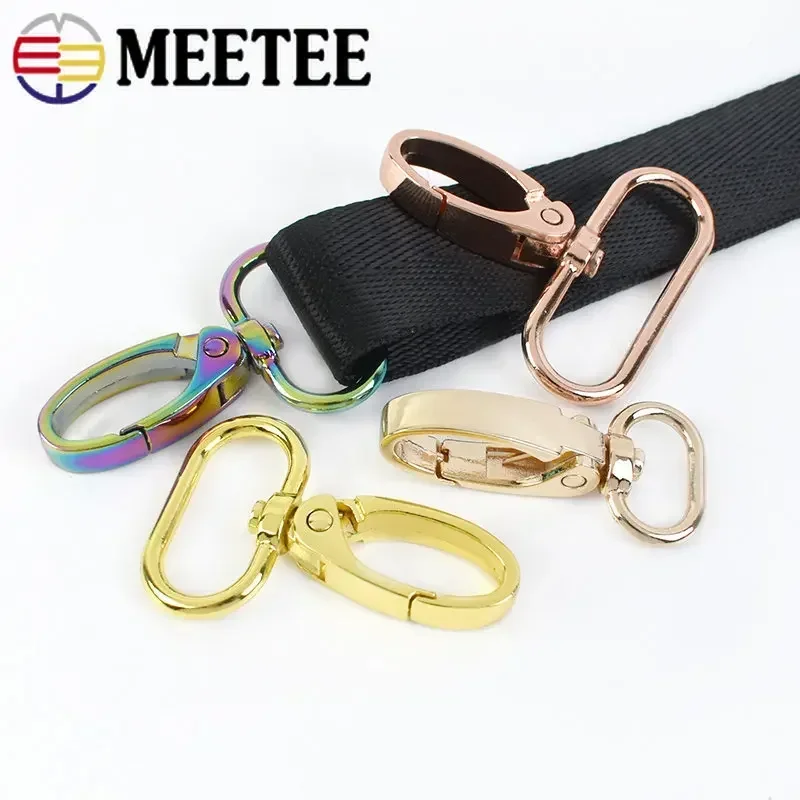 Meetee 30Pcs 16/20/25/32/38mm Metal Buckles Bag Dog Collar Webbing Swivel Clasps Lobster Trigger Clips Snap Hook DIY Accessories