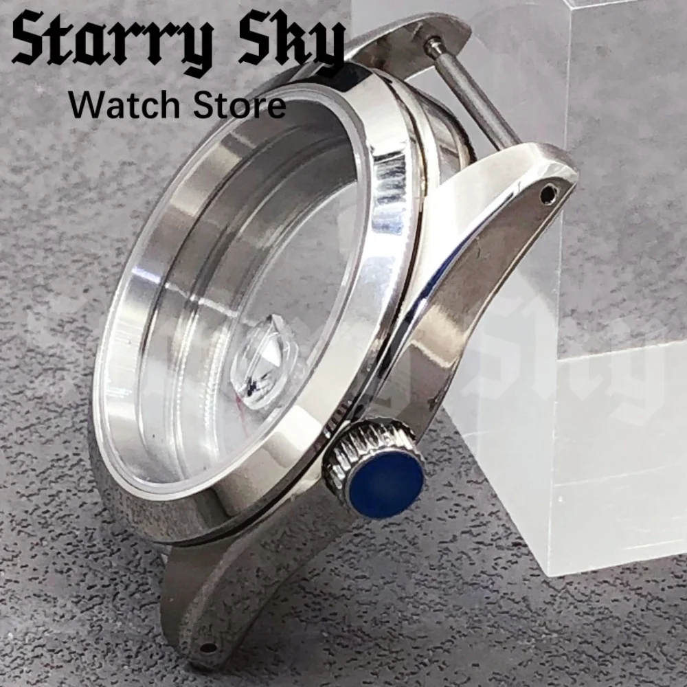 LARIMOKER 38 مللي متر الياقوت الزجاج مصقول المنحدر الحافة ساعة فضية مناسبة ل NH35/ETA2824 PT5000 ساعة يد تعمل بالحركة اكسسوارات