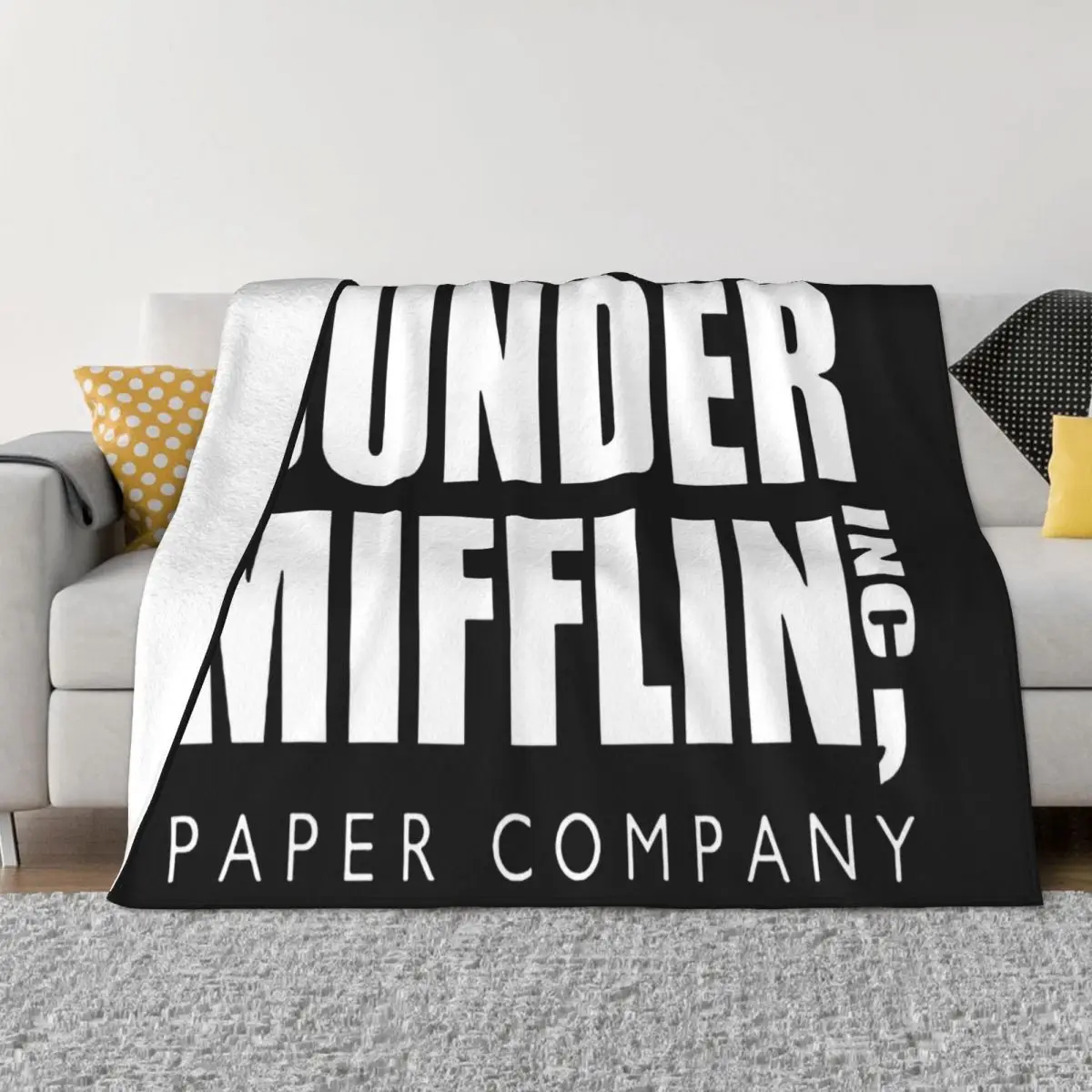 Official Dunder Mifflin Blue Size Sz Xl Mens Womens The Office Tv Famous Autumn Throw Blanket