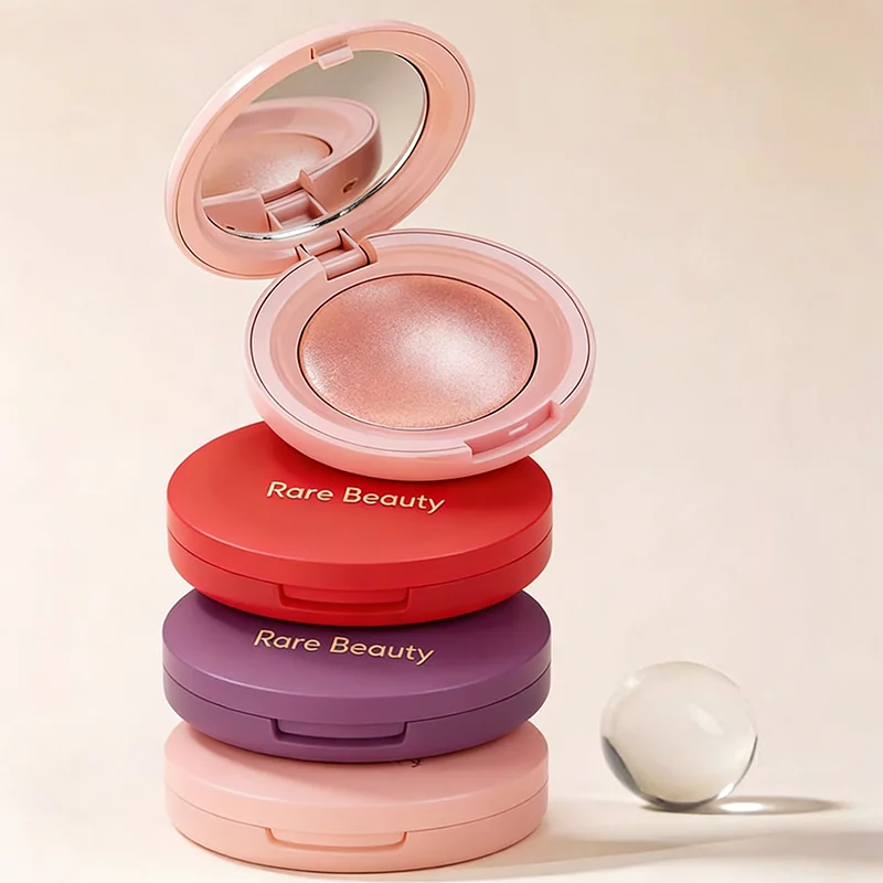 Rare Beauty 2 IN 1 Blush Highlighter Powder Palette Baked Silky Smooth Shimmer Glow Long Lasting Blendable Natural Face Makeup