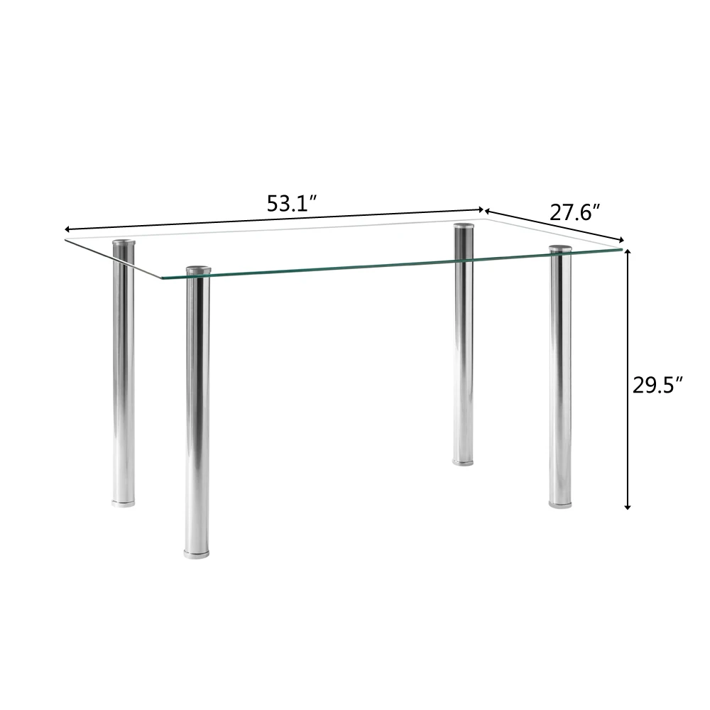 Glass Dinner Table For Living Room Clear Coffee Table For 6 People Tempered Glass Small Modern Coffee Table Simple Assembled