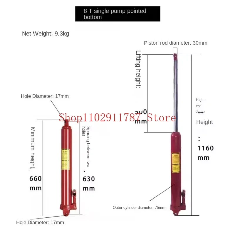 8 Ton Hydraulic Jack Repair Tool Long Ram Manual Replacement 8T Engine Hydraulic Jack Lift Hoist Tool