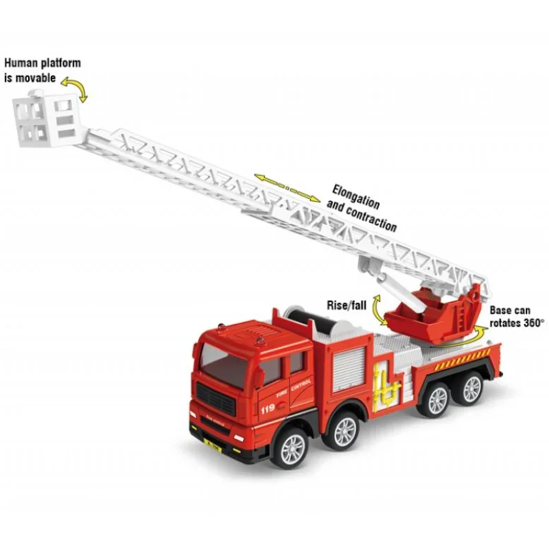 シミュレーション消防車プルバックおもちゃ消防伸縮はしごトラック慣性車消防救助水槽車モデル子供誕生日プレゼント