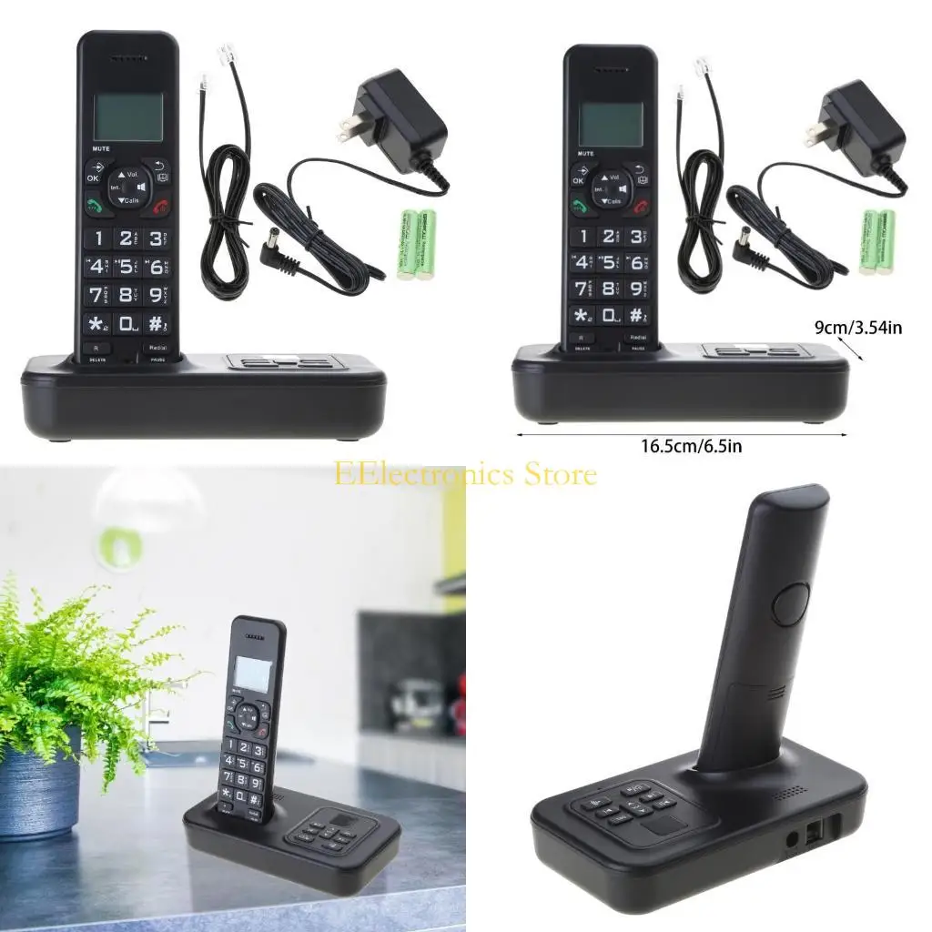 B03C Handset Cordless Phone with Answering Machine Caller LCD Support 16 Languages