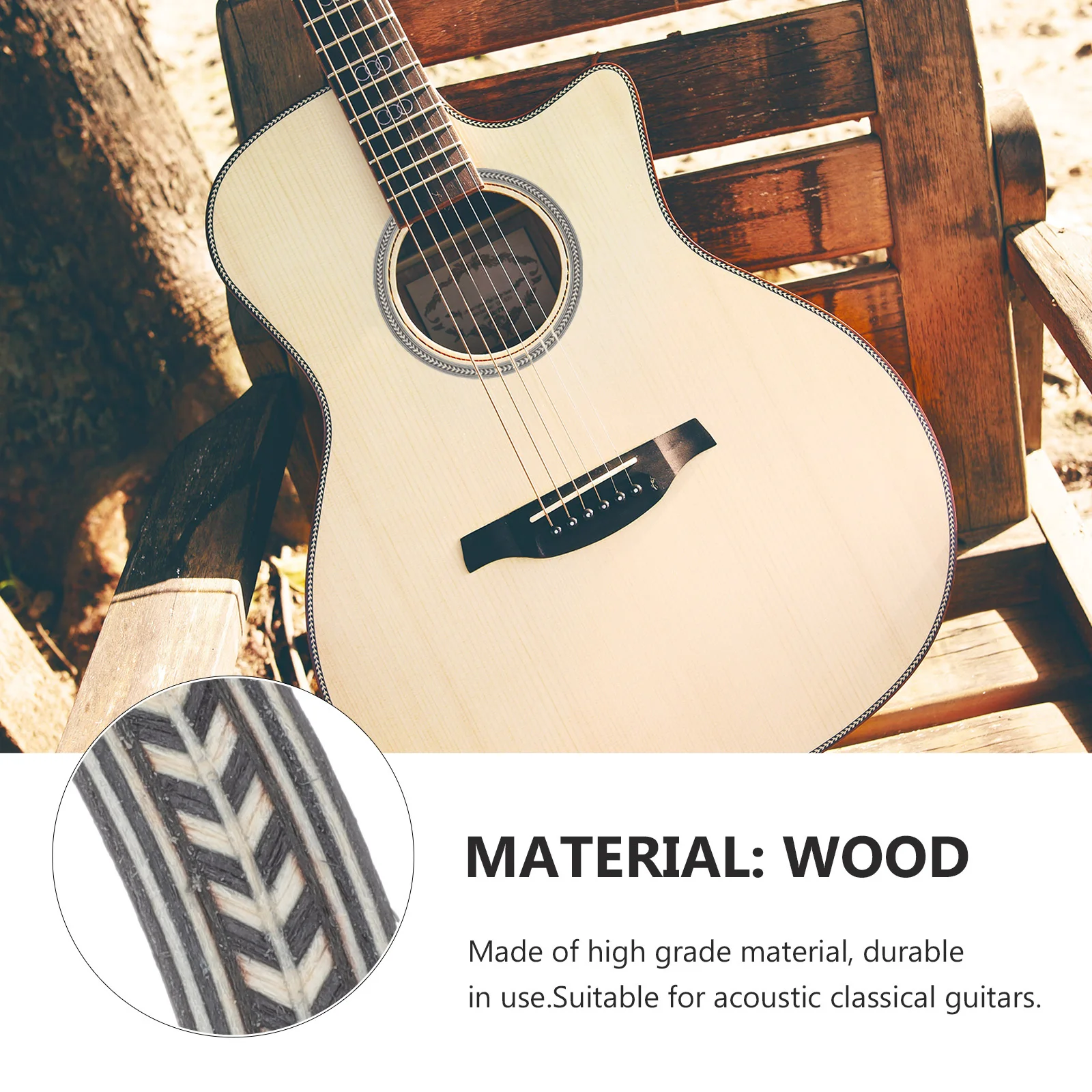 

Solid Veneer Sound Hole Rosette for Acoustic Classical Guitar Decorative Inlay Sticker Premium Wood Rosette Decal Upgrade