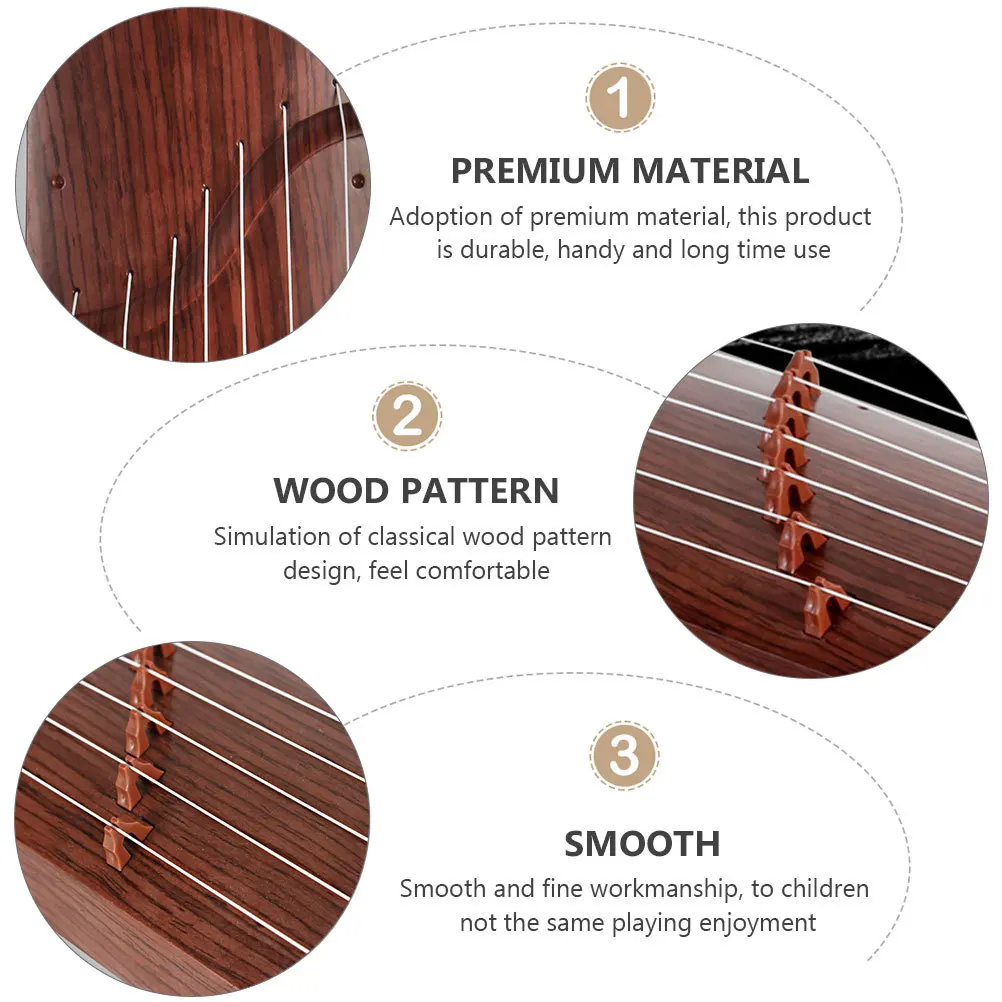 1 قطعة الأطفال ممارسة Guzheng الكلاسيكية الخشب نمط آلة موسيقية محاكاة خشب الصندل سلسلة الاطفال اللعب التعليمية