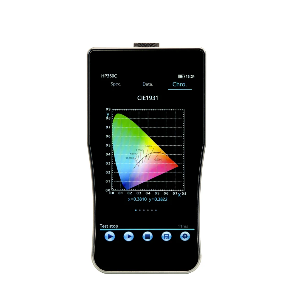 HP350C Spectral Light Meter 5-Inch IPS Touch Screen Spectral Illuminance Meter Spectrometer , Spectrum Analyzer