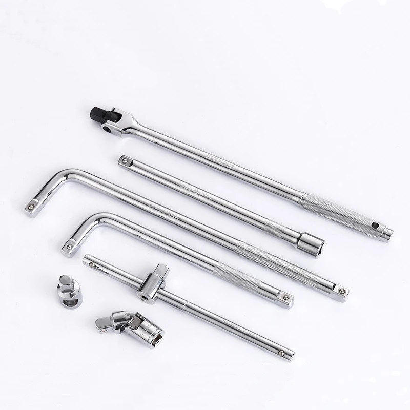 Socket Ratchet Extension Bar 1/2 L Type Bent  Wrench Handle 125mm 250mm 300mm  Sleeve Connecting Rod Hand Tool Universal Joint