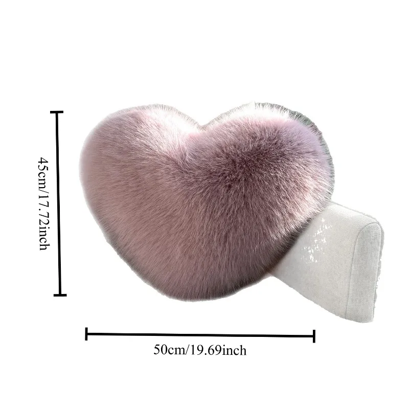 Cuscino a Forma di Cuore in Pelliccia Sintetica, Cuscino Lungo in Peluche per Divano, Regalo di Lusso per Matrimoni, Decorazione Romantica e Accogliente per la Casa