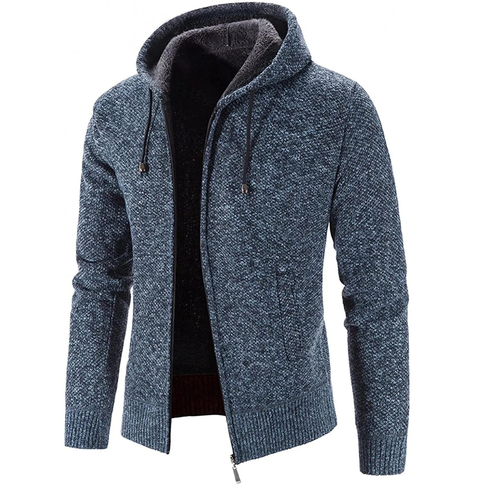 Otoño Invierno moda de los hombres ocio manga larga cálido Color sólido chaquetas con capucha Tops moda ropa de calle Top al aire libre