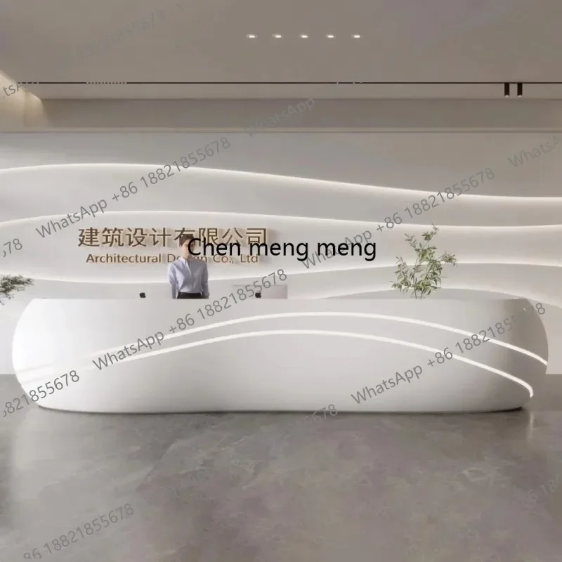 F150  Special-shaped Reception Desk Front Paint Arc Dental Hospital Reception Desk Checkout Page Simple High-end Rezeption Theke