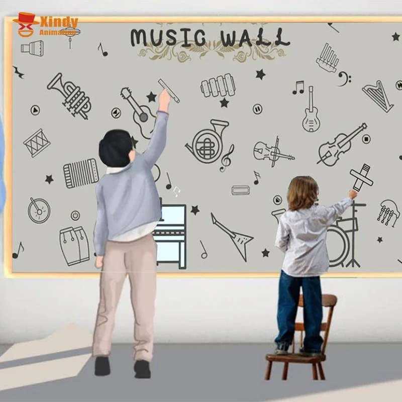 Magic Music Wall Children Play Music By Touching Instruments On The Wall Through Projection Used For Children's Amusement Parks