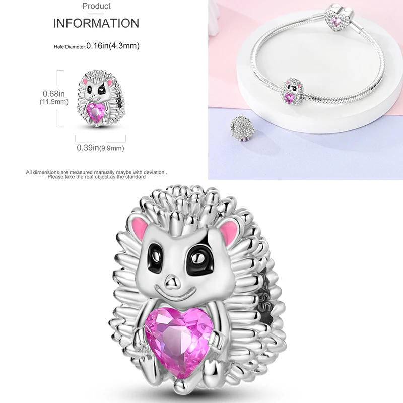 2026 Neuer Rosa Charm aus 925 Sterling Silber, Herz-Schleife-Parfüm-Rosen-Perlenanhänger, passend für europäische Armbänder, DIY, romantisches Geschenk für Frauen – Detail 11