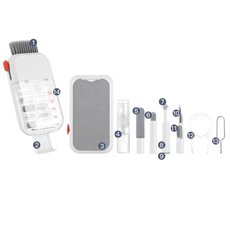 14Pcs 14 in 1 Safe NonToxic Cleaning with Retractable Brush for Laptops Keyboards Tablets Various Electronics Y4QF
