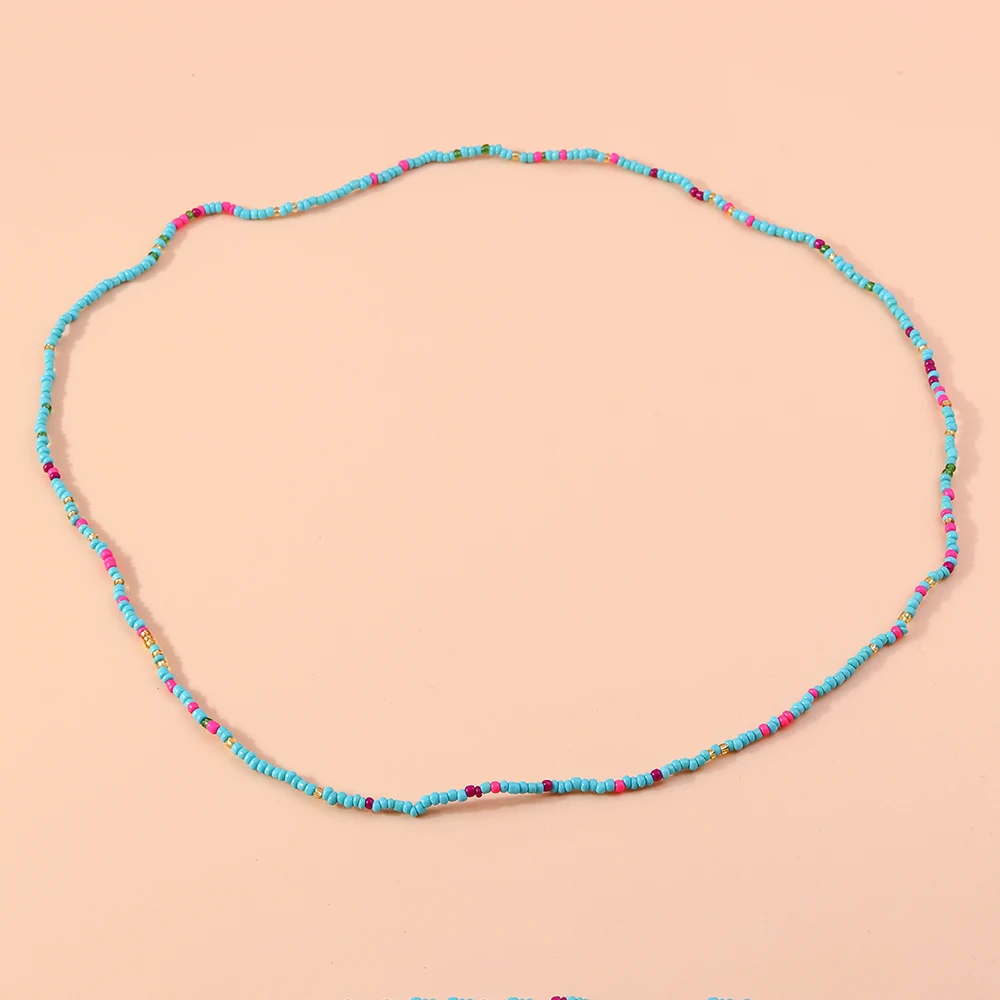 Aihua Bohemia 75 cm lange, farbenfrohe, elastische Perlenkette für Damen, Sommer, Strand, Party, Schmuck, Geschenke, Pulloverkette – Detail 12