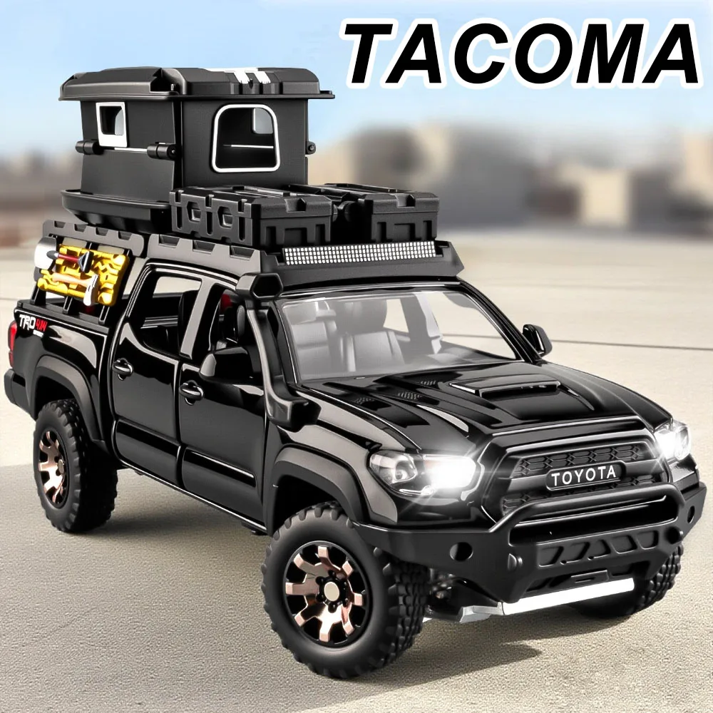 1:32 Tacoma Legierung Spielzeug Diecast Modell Reise Version Auto Türen Geöffnet Sound Licht Zurückziehen Geländewagen für Kinder Freund geschenk