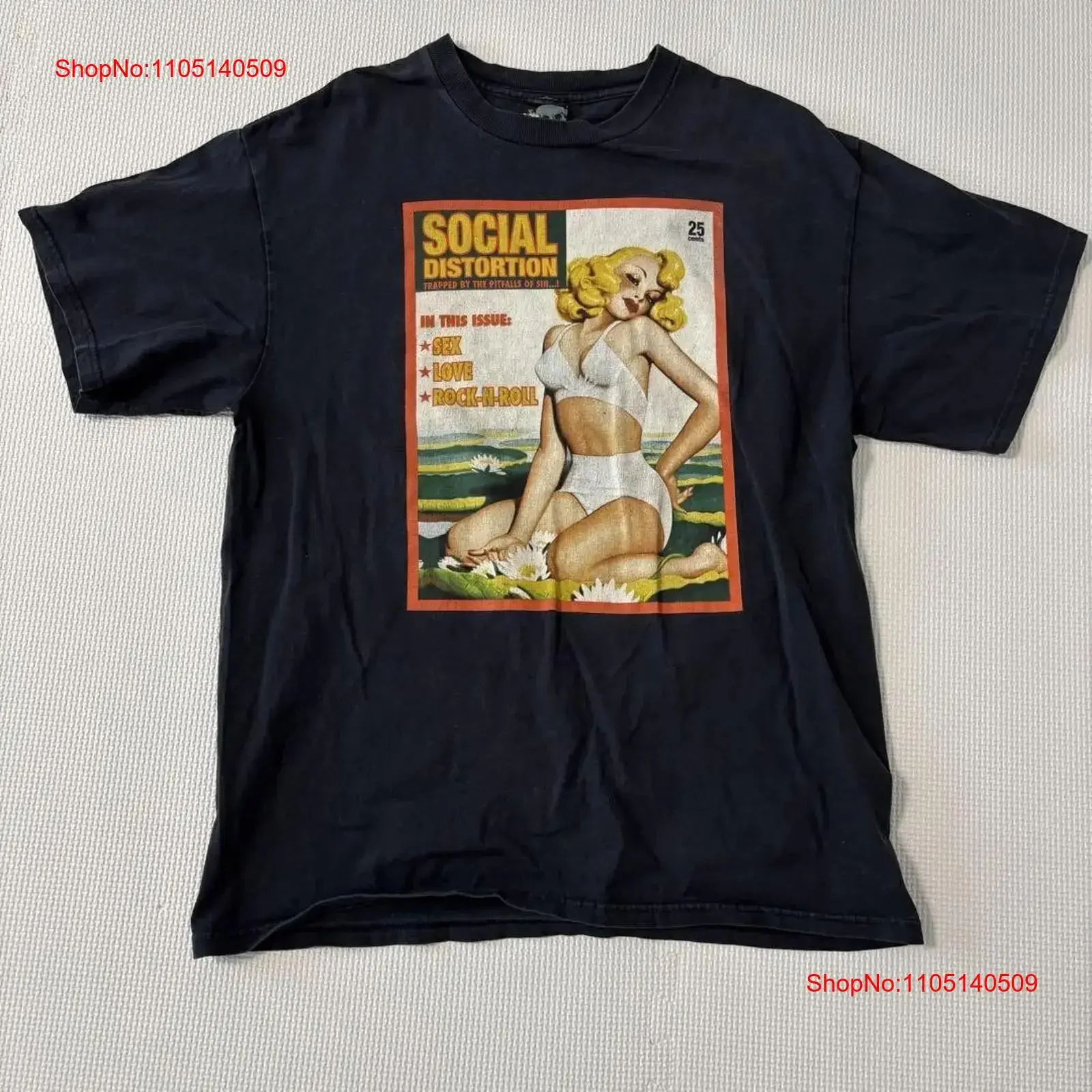 

Футболка SOCIAL DISTORTION Доставка из Японии, винтажная стираная модная универсальная дизайнерская одежда, слегка стильная графика