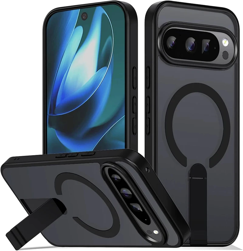 Versteckter Metallständer Magnetische Hülle für Magsafe Google Pixel 9 A 10 Pro XL 10Pro 9Pro 10A 9A Pixel10 Mac Safe Handyhalterung