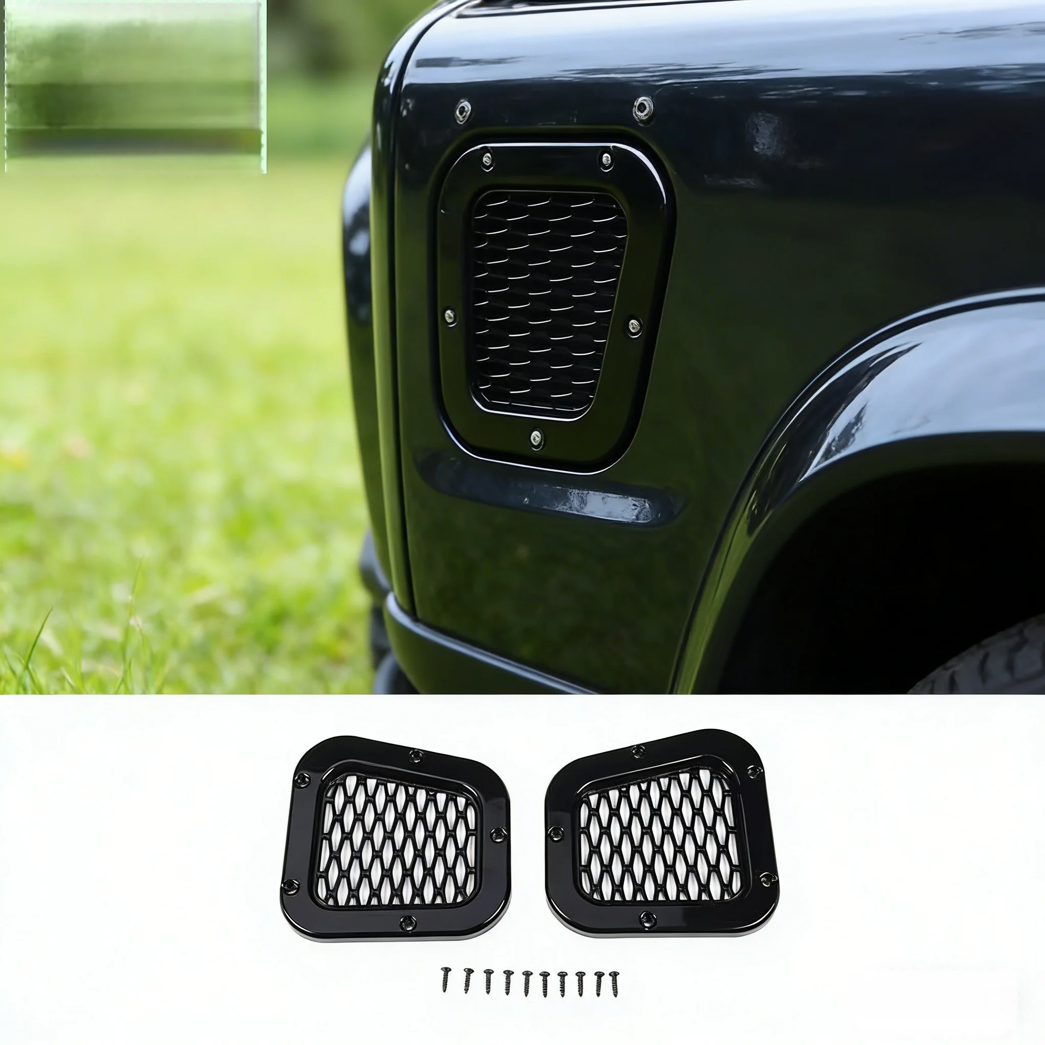 

Новые черные накладки на боковые воздухозаборники (решетки) из ABS-пластика для Land Rover Defender 90 110 2004-2019, 2 шт.