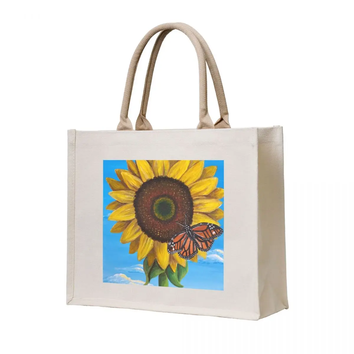 

Butterfly Sunflower (2) Tote Bag shopper bags shopping bag foldable reusable bag
