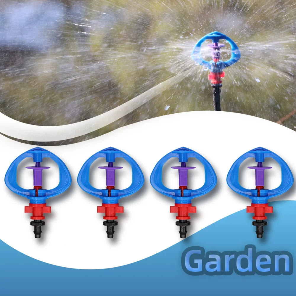 5-100PCS Professional Garden Drip Irrigation 360 Refraction Micro Nozzle Misting System Hanging Humidifier Sprayer w 4/7mm Barb