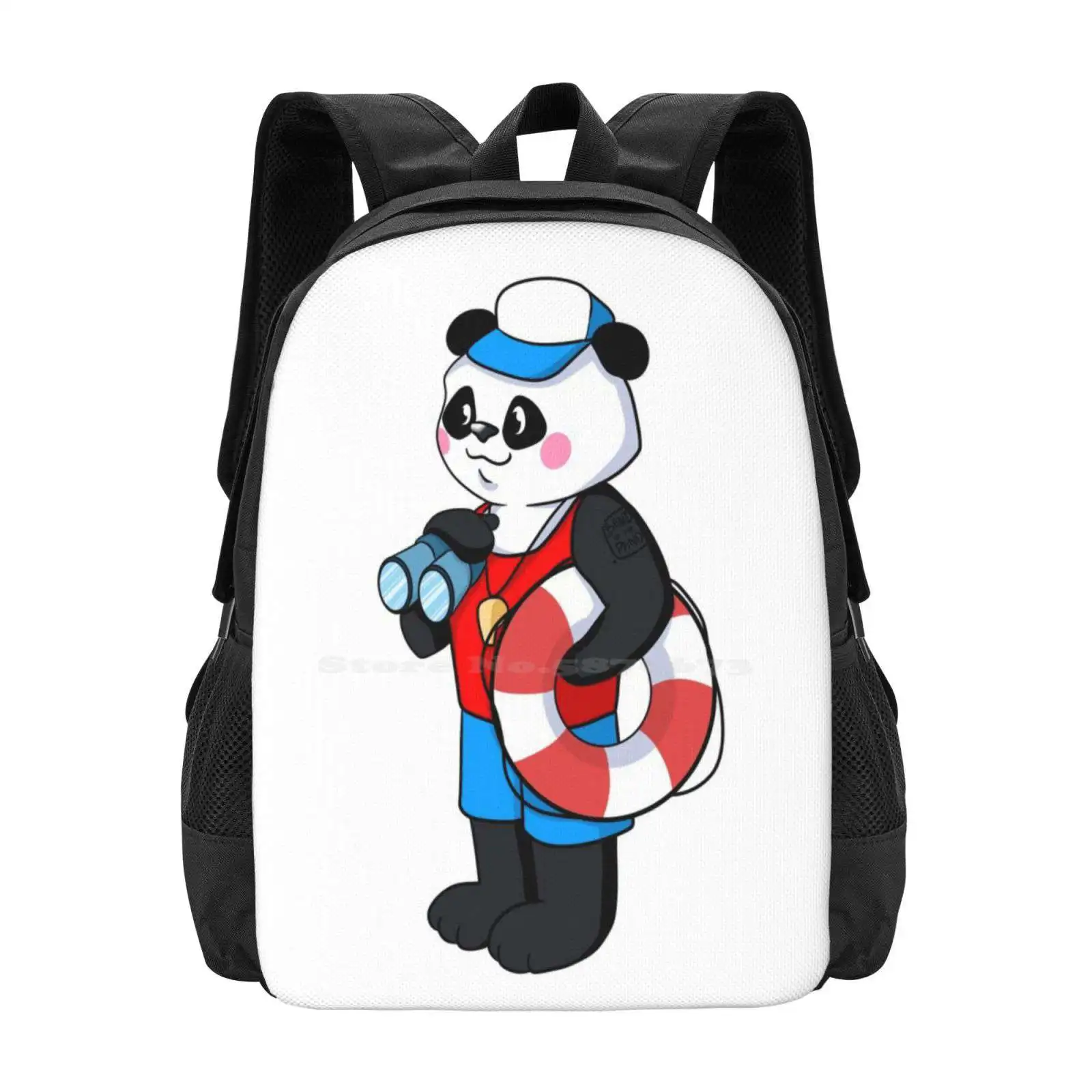 Lifeguard Bodysaver Pool Guard Panda Backpacks For School Teenagers Girls Travel Bags Pandas Bears Panda Bear Baywatch