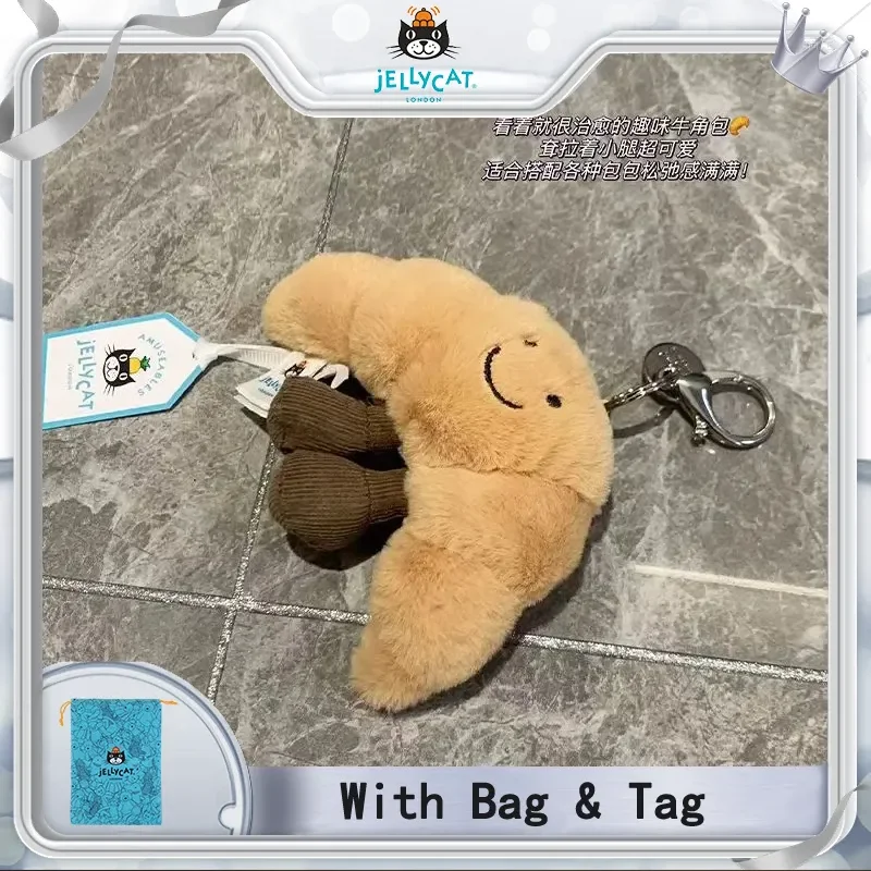 

JellyCat Creative Soft Stuffed Croissant Plush Doll 13cm Keychain Backpack Pendant Plush Toy Birthday Gift Decoration