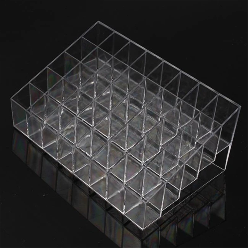 Transparent Multi-grid Lipstick Holder Women Makeup Organizer Storage Box Lipstick Display Cosmetic Jewelry Organizer Box