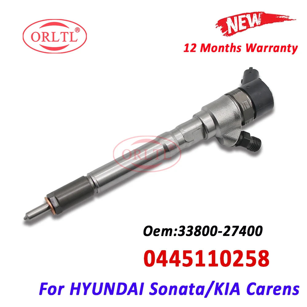 

ORLTL 0445110258 New Common Rail Fuel Injector 0445110257 Diesel Injection Nozzle 33800-27400 For HYUNDAI Sonata /KIA 0986435156