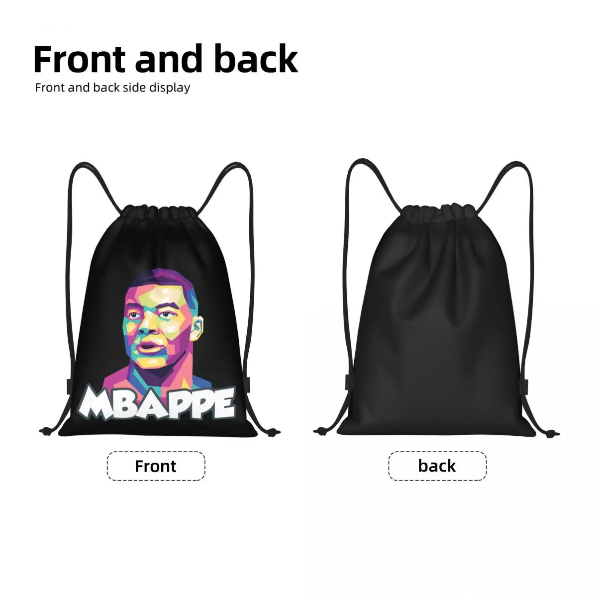 Drawstring Bags Gym Bag France Football Team Kylianer And Mbappﾩ And Mbappe Firm    Casual Graphic Backpack Drawstring Backpack