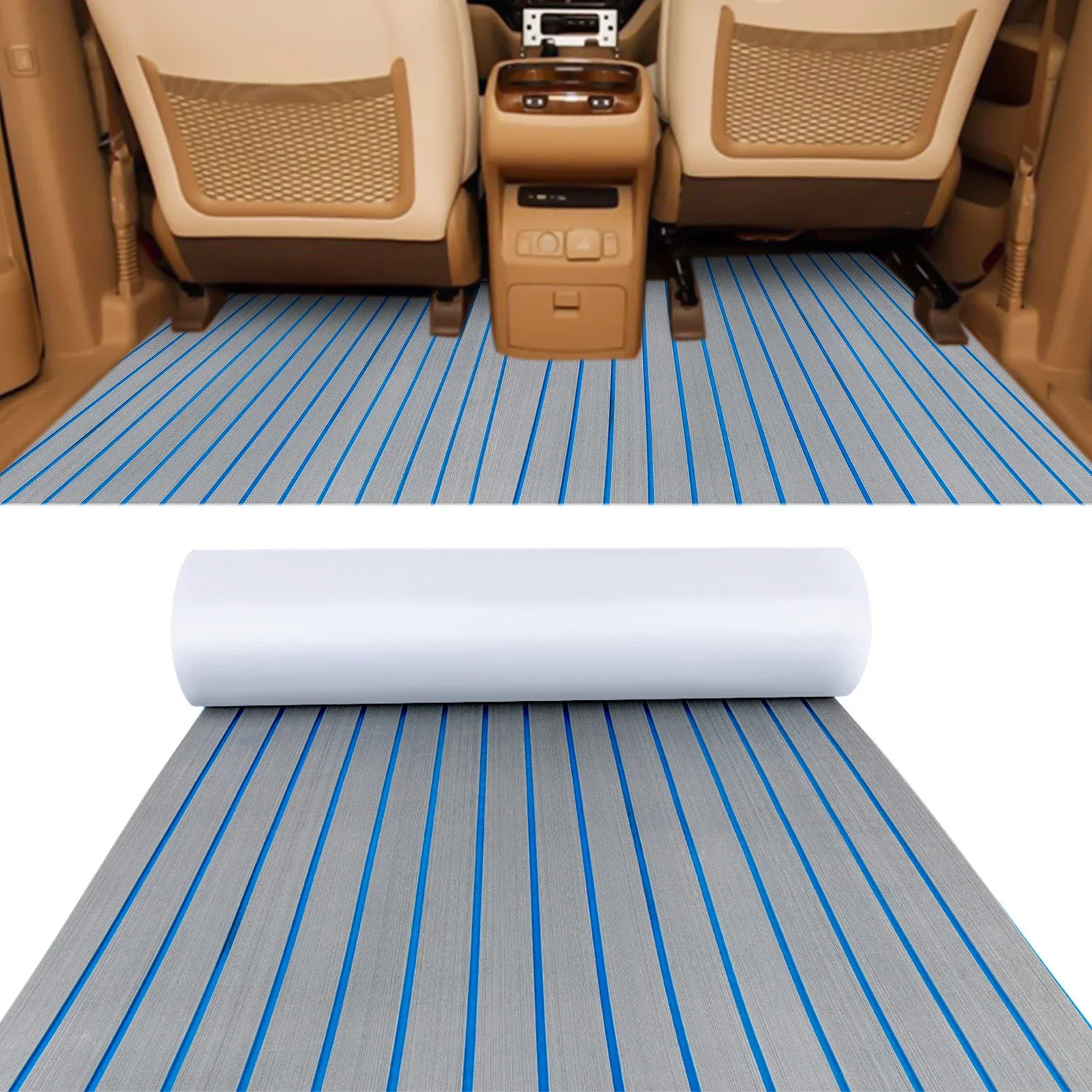 EVA Foam Decking Sheet Faux Teak Marine Mat for Boat Flooring Carpet Tops Seating Non-Slip Self-Adhesive