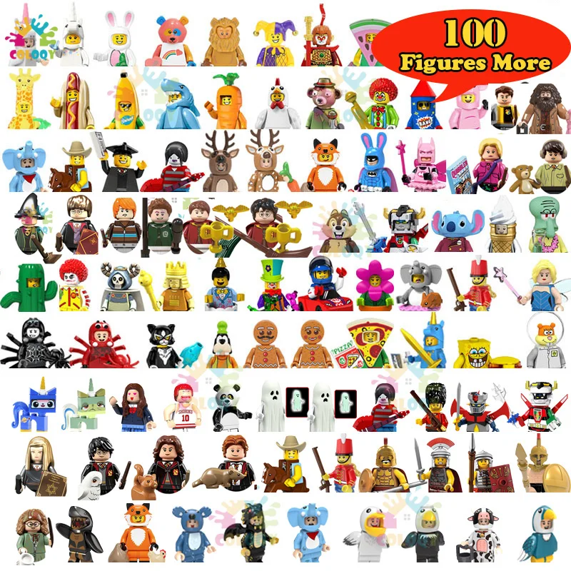 

Kids Toys 100 More Random Mini Action Figures Building Blocks Cartoon Characters Toys For Birthdays Christmas Gifts For Girls