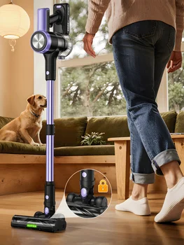 500W/55KPA Self-Standing Cordless Vacuum Cleaner,60 Mins Handheld Vacuum Cleaners,Smart LED Screen Vacuum for Carpet/Pet Hair 4