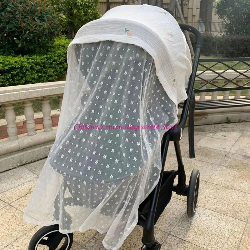 غطاء عربة الأطفال غلاف شاش Sunshade الزجاج الأمامي ستارة واقية من أشعة الشمس التنفس Net 425f