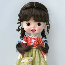 JD624  9-10inch 10-11inch 11-12inch Complex Double French Braids  Synthetic mohair BJD doll wigs   Blythes Doll accessories