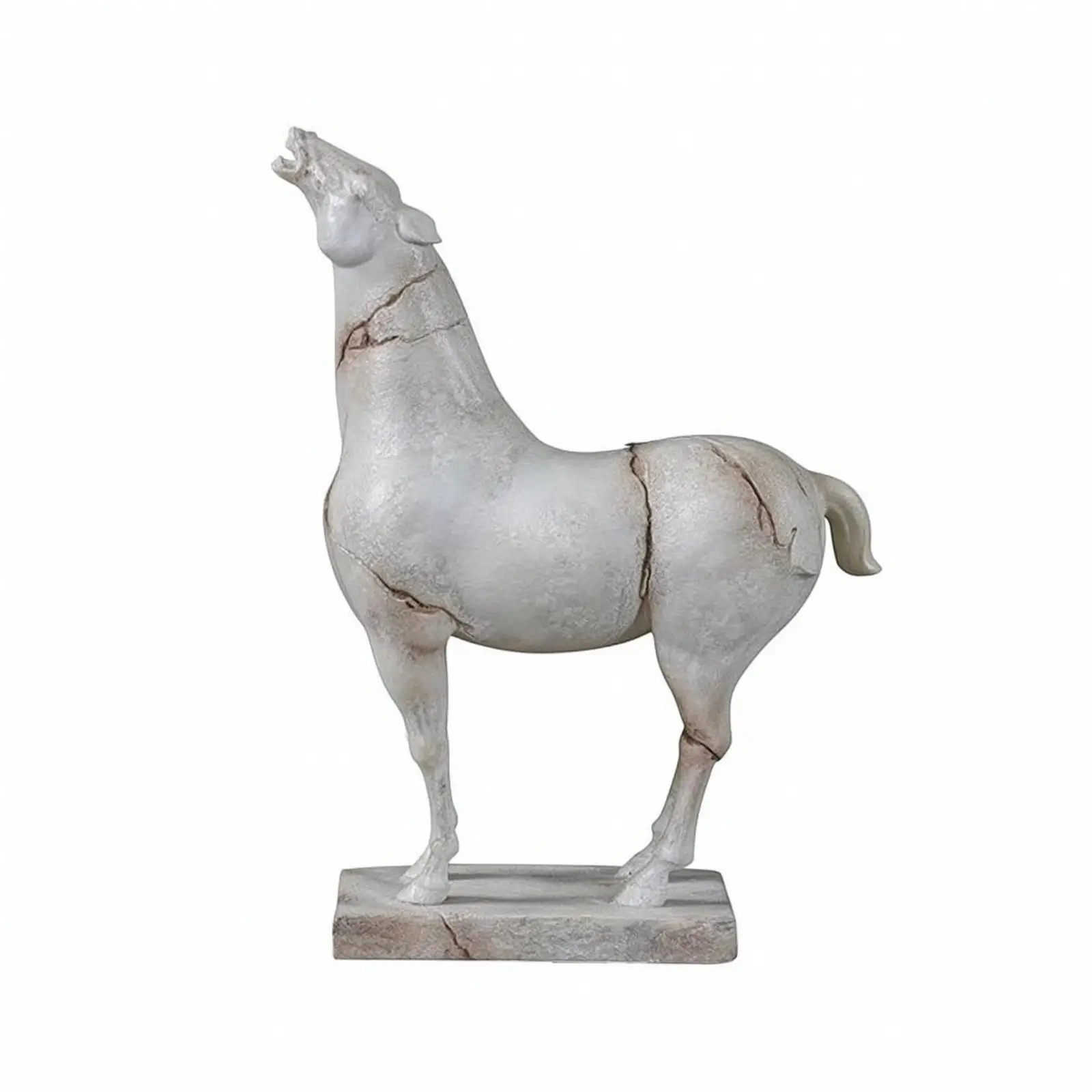Abstract Horse Statue Resin Marble Carved Head Decorative Sculpture with Base for Sample Room Styling